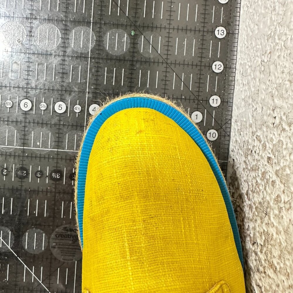 John Fluevog Martin Women Size 7 Yellow Waxed Cotton Platform Espadrilles Shoes - Picture 11 of 11